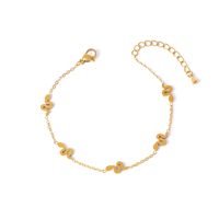 Simple Style Classic Style Flower Titanium Steel Gold Plated Bracelets In Bulk sku image 2