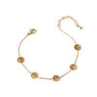 Simple Style Classic Style Flower Titanium Steel Gold Plated Bracelets In Bulk sku image 3