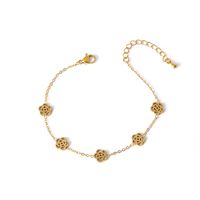 Simple Style Classic Style Flower Titanium Steel Gold Plated Bracelets In Bulk sku image 4