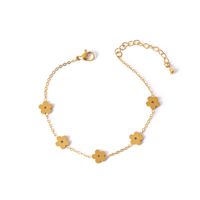 Simple Style Classic Style Flower Titanium Steel Gold Plated Bracelets In Bulk sku image 5