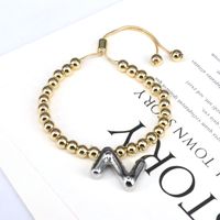 Copper Gold Plated Vintage Style Simple Style Plating Letter Bracelets main image 5