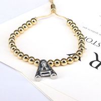 Copper Gold Plated Vintage Style Simple Style Plating Letter Bracelets main image 6