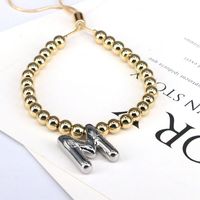 Copper Gold Plated Vintage Style Simple Style Plating Letter Bracelets main image 8