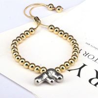 Copper Gold Plated Vintage Style Simple Style Plating Letter Bracelets sku image 6