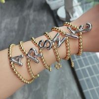 Copper Gold Plated Vintage Style Simple Style Plating Letter Bracelets main image 10