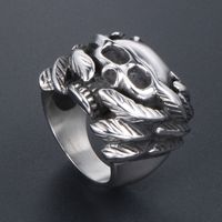 Retro Funny Punk Skull 304 Stainless Steel Polishing Men's Rings main image 4