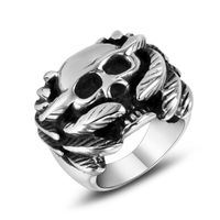 Retro Funny Punk Skull 304 Stainless Steel Polishing Men's Rings sku image 3