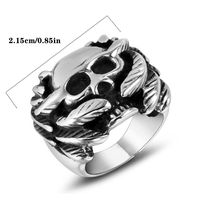 Retro Funny Punk Skull 304 Stainless Steel Polishing Men's Rings main image 2