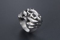 Retro Funny Punk Skull 304 Stainless Steel Polishing Men's Rings main image 10