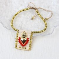 Wholesale Jewelry Elegant Vintage Style Luxurious Heart Shape Artificial Crystal Copper Copper Crystal Plating Bracelets sku image 7