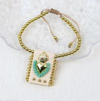 Wholesale Jewelry Elegant Vintage Style Luxurious Heart Shape Artificial Crystal Copper Copper Crystal Plating Bracelets sku image 8