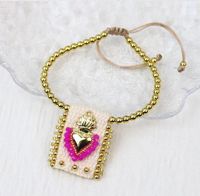 Wholesale Jewelry Elegant Vintage Style Luxurious Heart Shape Artificial Crystal Copper Copper Crystal Plating Bracelets sku image 2
