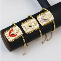 Wholesale Jewelry Elegant Vintage Style Luxurious Heart Shape Artificial Crystal Copper Copper Crystal Plating Bracelets main image 7