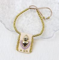 Wholesale Jewelry Elegant Vintage Style Luxurious Heart Shape Artificial Crystal Copper Copper Crystal Plating Bracelets sku image 6