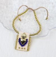 Wholesale Jewelry Elegant Vintage Style Luxurious Heart Shape Artificial Crystal Copper Copper Crystal Plating Bracelets sku image 9