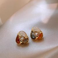 1 Pair Simple Style Classic Style Color Block Alloy Ear Studs main image 1