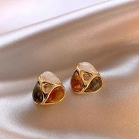 1 Pair Simple Style Classic Style Color Block Alloy Ear Studs main image 3