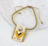 Wholesale Jewelry Elegant Vintage Style Luxurious Heart Shape Artificial Crystal Copper Copper Crystal Plating Bracelets sku image 5