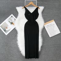 Women's Strap Dress Casual V Neck Embroidery Sleeveless Embroidery Maxi Long Dress Daily main image 2