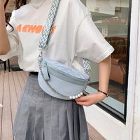 Women's Pu Leather Solid Color Punk Sewing Thread Dumpling Shape Zipper Shoulder Bag sku image 3