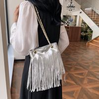 Women's Pu Leather Solid Color Streetwear Sewing Thread Zipper Shoulder Bag main image video