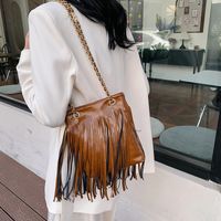 Women's Pu Leather Solid Color Streetwear Sewing Thread Zipper Shoulder Bag main image 2