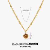 316 Stainless Steel  18K Gold Plated Simple Style Classic Style Plating Inlay Solid Color Artificial Rhinestones Pendant Necklace sku image 11