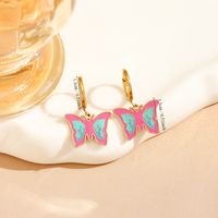 1 Pair Y2K Hip-Hop Star Butterfly Plating 304 Stainless Steel 18K Gold Plated Drop Earrings main image 4