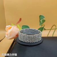 Wholesale Jewelry Simple Style Classic Style Solid Color Metal Iron Chain Rhinestones Inlay Bracelets sku image 5