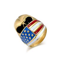 Hip-Hop Retro Color Block 304 Stainless Steel Plating 18K Gold Plated Men's Rings sku image 7