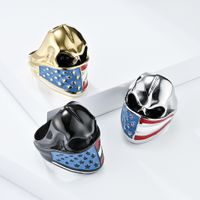 Hip-Hop Retro Color Block 304 Stainless Steel Plating 18K Gold Plated Men's Rings main image 6