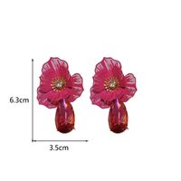 1 Pair Exaggerated Flower Inlay Copper Rhinestones Drop Earrings main image 6