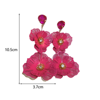 1 Pair Exaggerated Flower Inlay Copper Rhinestones Drop Earrings main image 7