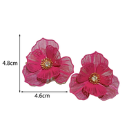 1 Pair Exaggerated Flower Inlay Copper Rhinestones Drop Earrings main image 5