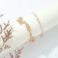 Bijoux En Gros Style Simple Style Classique Couleur Unie Alliage Strass Incruster Bracelets main image 1