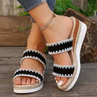 Women's Roman Style Color Block Solid Color Round Toe Wedge Sandals sku image 9