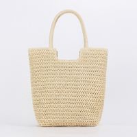 Women's Large Polyester Cotton Straw Solid Color Elegant Classic Style Zipper Straw Bag main image 6