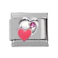 1 Piece 304 Stainless Steel Zircon Heart Shape Polished Bracelet Module sku image 2