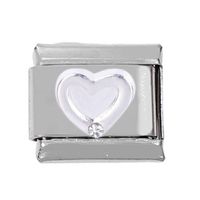 1 Piece 304 Stainless Steel Zircon Heart Shape Polished Bracelet Module sku image 12
