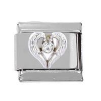 1 Piece 304 Stainless Steel Zircon Heart Shape Polished Bracelet Module sku image 15