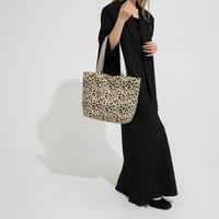 Women's Cloth Leopard Classic Style Sewing Thread Magnetic Buckle Shoulder Bag main image 4