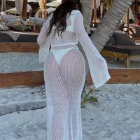 Outdoor Beach Women's Sexy Solid Color Knit Skirt Sets Skirt Sets main image 2