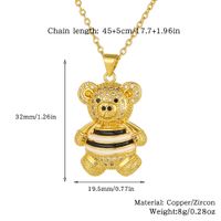 Wholesale Simple Style Classic Style Animal Cartoon Character Copper Inlay Rhinestones Pendant Necklace main image 2