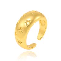 Copper Gold Plated Simple Style Classic Style Plating Solid Color Rings main image 3