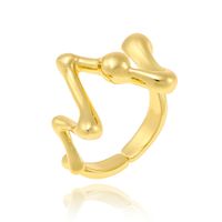 Copper Gold Plated Simple Style Classic Style Plating Solid Color Rings main image 4