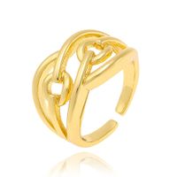 Copper Gold Plated Simple Style Classic Style Plating Solid Color Rings sku image 5