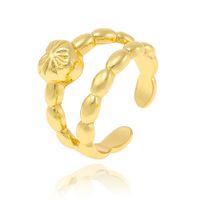 Copper Gold Plated Simple Style Classic Style Plating Solid Color Rings sku image 6