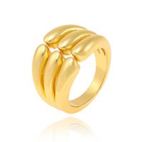 Copper Gold Plated Simple Style Classic Style Plating Solid Color Rings sku image 9
