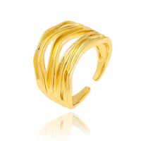 Copper Gold Plated Simple Style Classic Style Plating Solid Color Rings sku image 7