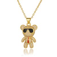 Wholesale Simple Style Classic Style Animal Cartoon Character Copper Inlay Rhinestones Pendant Necklace main image 7